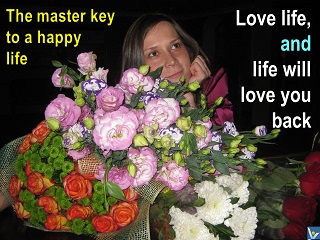 Love the key to happiness, How to live happy life quotes, Vadim Kotelnikov Ksenia, photogram